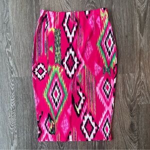 Vibrant Pink Patterned Women's Skirt